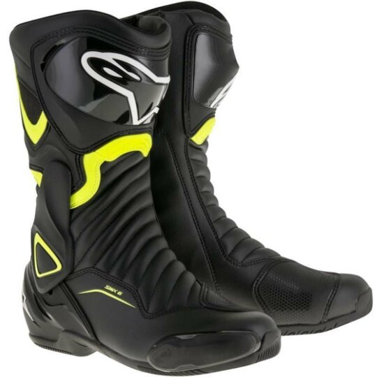 Alpinestars SMX-6 V2 Motorradstiefel schwarz / fluo-gelb 42