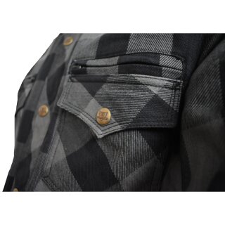 Bores Lumberjack Jacket-Shirt negro / gris para Hombres 3XL