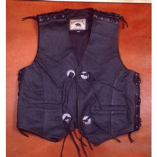 Leather vest in black