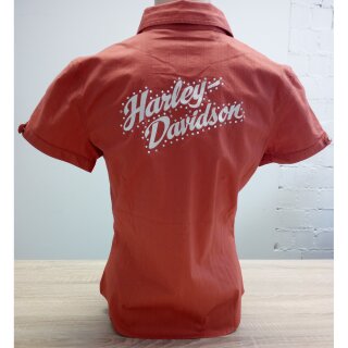 Harley Davidson Stone Back Graphic Short Sleeve Blouse Ladies