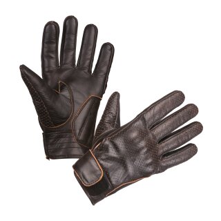 Modeka Hot classic leather gloves dark brown