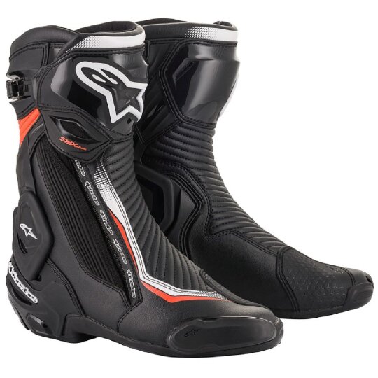 SMX Plus v2 Motorradstiefel schwarz / weiß / fluo-rot 46