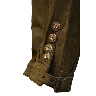 Traditional leather trousers, dark brown 27 inch