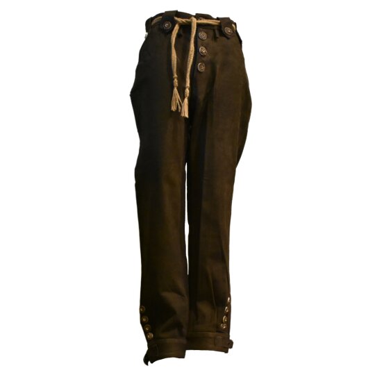 Pantalón de cuero tradicional, marrón oscuro 28 inch