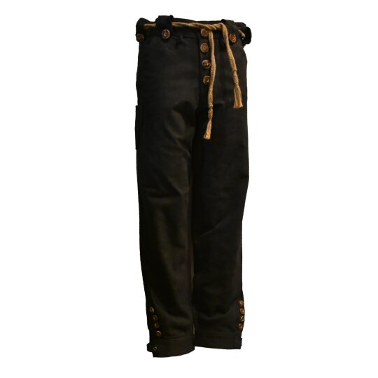 Pantalón de cuero tradicional, negro 28 inch