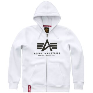 Alpha Industries Basic Zip Hoody white - order now at Wild-Wear, 63,90 €