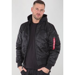 Alpha Industries Bomber Jacket MA-1 ZH Back Print black / white XL