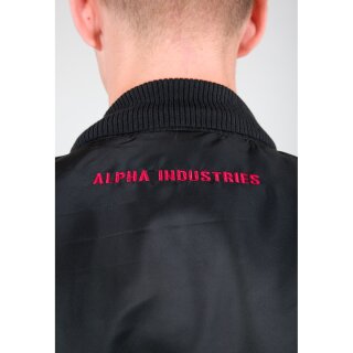 Alpha Industries Bomber Jacket MA 1 D-Tec SE black / red 2XL