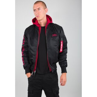 Alpha Industries Bomber Jacket MA 1 D-Tec SE black / red 3XL