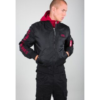 Alpha Industries Bomber Jacket MA 1 D-Tec SE black / red 3XL