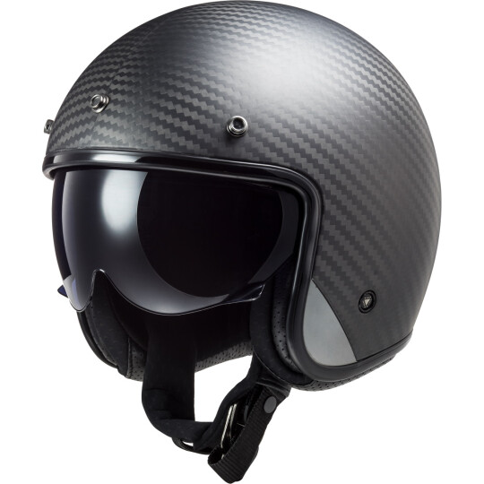 Casco LS2 OF601 Bob C Jet Solid carbono mate S