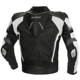 B&uuml;se Mille leather jacket black/white men 24 Short