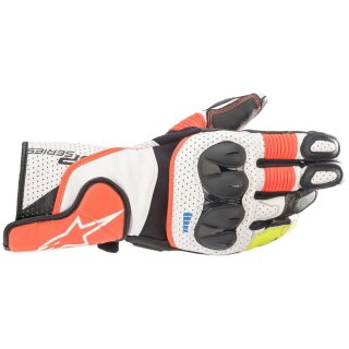 Alpinestars SP-2 V3 Handschuhe weiß / rot-fluo / schwarz