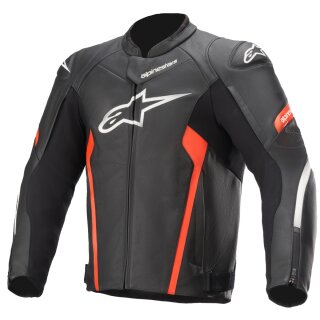 Alpinestars Faster V2 Lederjacke Herren schwarz/rot 50