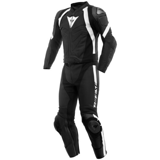 Traje de cuero Dainese Avro 4 2 piezas negro / negro / blanco 26