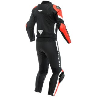 Dainese Avro 4 2 tlg. Lederkombi matt-schwarz / fluo-rot / weiss 56