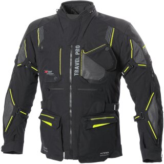 Chaqueta textil BÜSE Travel Pro para hombres negro / amarillo 50