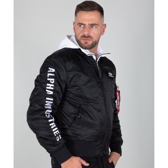 Alpha Industries Bomber Jacke MA-1 D-Tec SE schwarz / weiss L