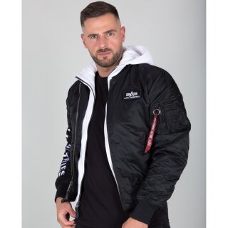 Alpha Industries Bomber Jacke MA-1 D-Tec SE schwarz / weiss L