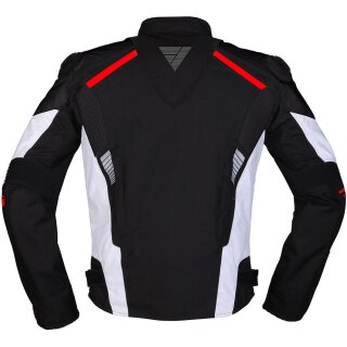 Modeka Lineos Textiljacke schwarz / weiß / rot