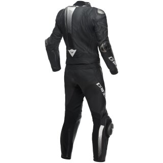 Traje de cuero Dainese Laguna Seca 5 2 piezas negro / negro / blanco