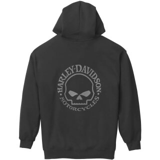 HD Zip Hoodie Skull schwarz 3XL