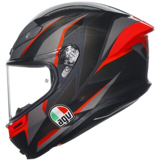 AGV K6 S Full Face Helmet slashcut black / grey / red