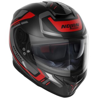 Nolan N80-8 Ally N-Com Matt Schwarz / Rot Integralhelm XXL