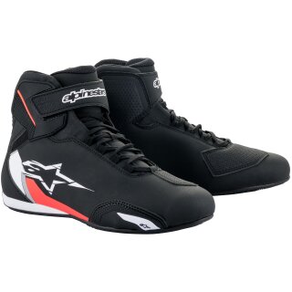 Alpinestars Sektor Motorradschuhe schwarz / weiß / fluo-rot 40