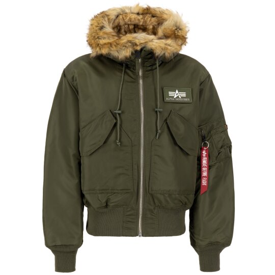 Alpha Industries Bomber Jacke 45P Hooded Custom dark green L