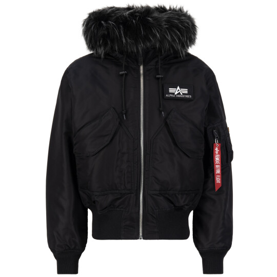 Alpha Industries Bomber Jacke 45P Hooded Custom schwarz / schwarz M