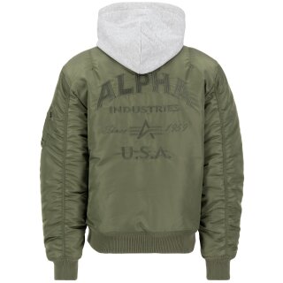 Alpha Industries Bomber Jacket MA-1 ZH Back EMB sage-green