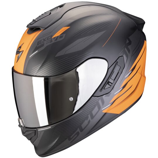 Scorpion Exo-1400 Evo II Air Luma Full Face Helmet Matt Black-Orange
