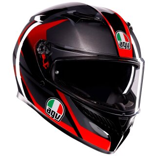 AGV K3 Integralhelm Striga schwarz / grau / rot XL