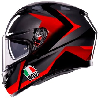 AGV K3 Integralhelm Striga schwarz / grau / rot XL