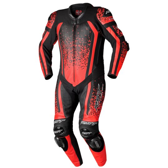 Mono de cuero RST Pro Series EVO Airbag rojo neón / negro