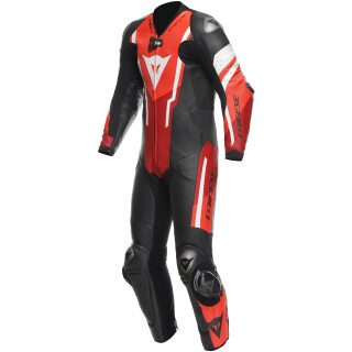 Dainese Misano 3 D-AIR® Mono de cuero perf. negro / rojo / rojo fluo 50