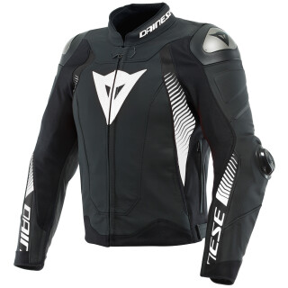 Dainese Super Speed 4 Chaqueta de cuero negro mate / blanco 54