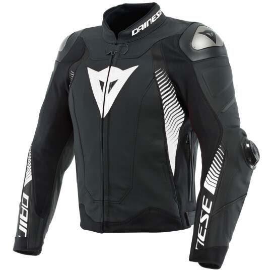 Dainese Super Speed 4 Lederjacke schwarz-matt / weiß 60