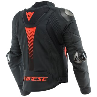 Dainese Super Speed 4 Lederjacke schwarz-matt / fluo-rot 50