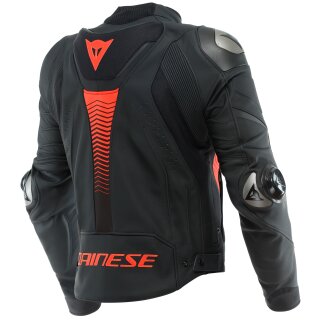 Dainese Super Speed 4 Leather Jacket black matt / fluo red 56