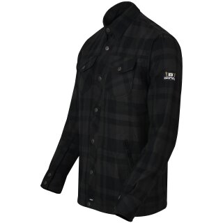 Bores Lumberjack Chaqueta-camisa basic negro / gris oscuro hombres