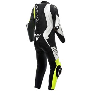 Dainese Audax D-Zip 1 tlg. Perf. Lederkombi schwarz / fluo-gelb / weiß 50