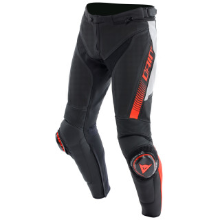 Dainese Super Speed perf. Lederhose schwarz / weiß / rot fluo 60