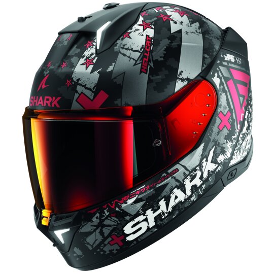 Shark SKWAL i3 Hellcat matt schwarz / chrom / rot