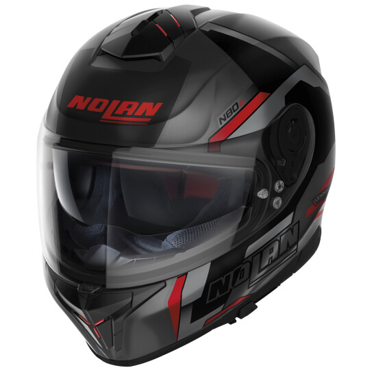 Nolan N80-8 Wanted N-Com matt rot / schwarz Integralhelm L