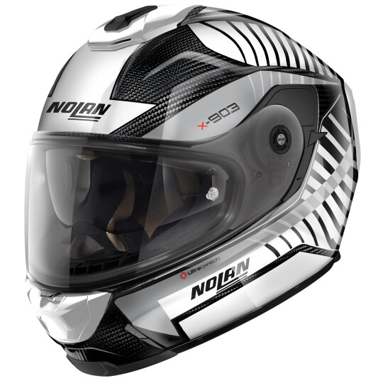 Nolan X-903 Ultra Carbon Starlight N-Com carbon white / silver full-face helmet L