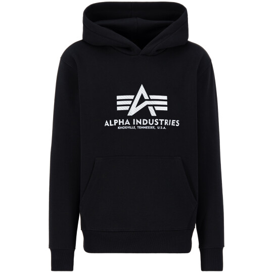 Alpha Industries Basic Hoody Carbon Schwarz / Silber 2XL