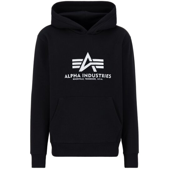 Alpha Industries Basic Hoody Carbon Schwarz / Silber S