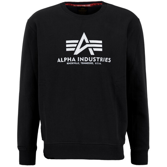 Alpha Industries Basic Sweater Carbon Schwarz / Silber 3XL